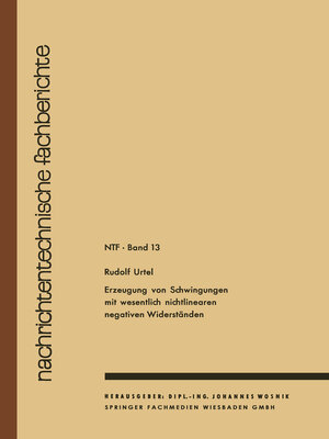 cover image of Erzeugung von Schwingungen mit wesentlich nichtlinearen negativen Widerständen
